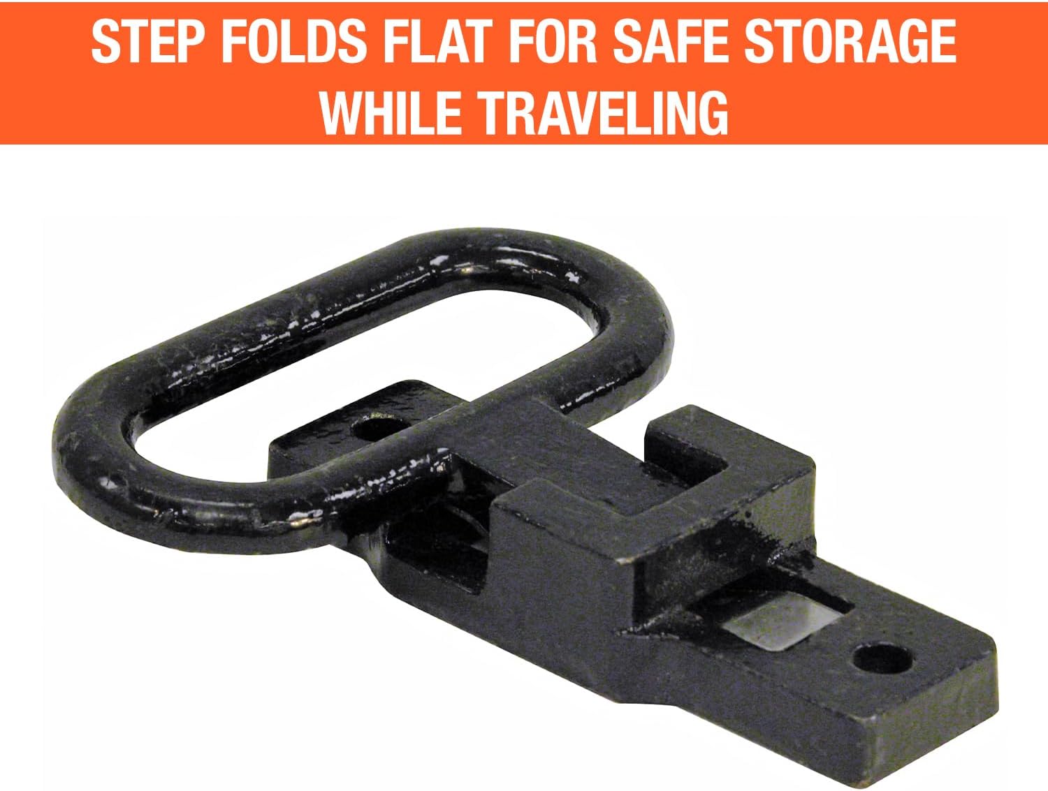Buyers Products B2797BPC Folding Safety Step And Handle With Safety Storage, Black E-Coat Finish, Multi-Purpose Step And Grab Handle For Trucks, Trailers, Busses & RVs