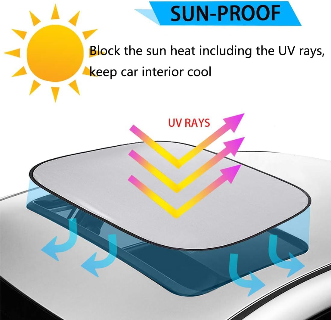 2pcs Foldable Sunroof Shade Sunshade Heat Isolate fit for Mini Cooper, Clubman & Countryman R56 All Years Black