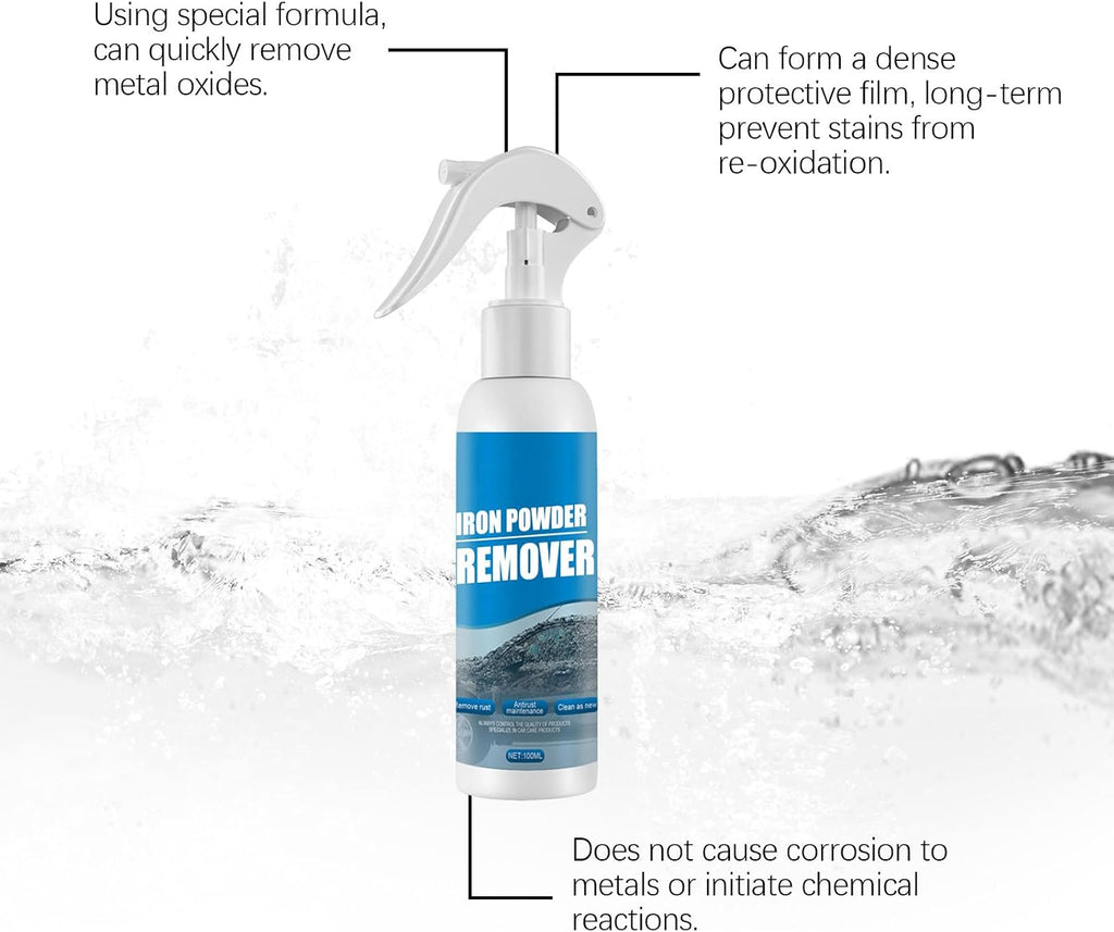 Automotive Rust Remover Spray, 2026 New Iron Powder Remover, Fast-Acting Iron Powder Remover Spray for Wheels, Rims, Metal, Safe on Most Automotive Finishes, Cars, Motorcycles (2Sets)