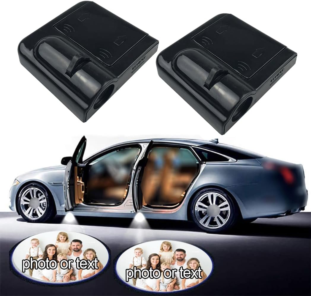 2X Custom Logo LED Projector Car Door Step Courtesy Welcome Lights