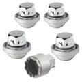 Farad GalaxyLock H1/M Chromed Lug nut Wheel-Locks Kit Suitable for Hyundai Santa Cruz (M12 X 1.5 Thread Size) - Set of 4 Lug Nuts + 1 Key