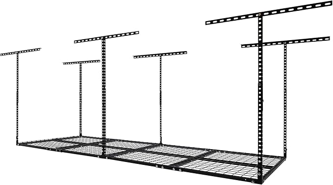 3 x 8FT Overhead Garage Storage Rack, Adjustable Ceiling Storage Racks - Image 9