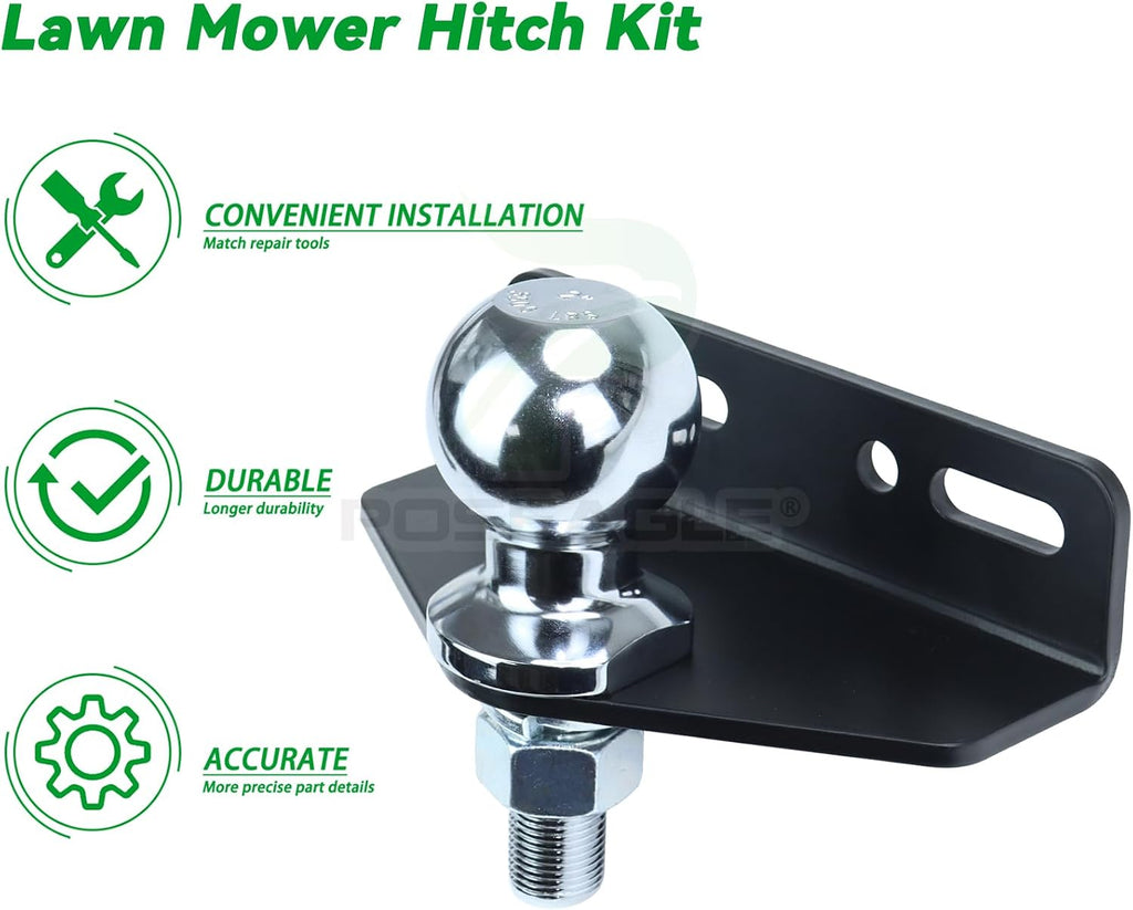 [Upgraded Universal Heavy Duty Zero Turn Mower Trailer Hitch | Include Chrome Trailer Hitch Ball, 3,500 lbs, 2 Inch Diameter, 3/4 x 2-Inch Shank and L Socket Wrench