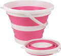 Hovom Car Collapsible Bucket, 10L 2.6 Gallon Foldable Car Wash Bucket, Portable Plastic Automotive Cleaning Buckets Space Saving for Indoor Outdoor Household Garden Camping Fishing (Pink)