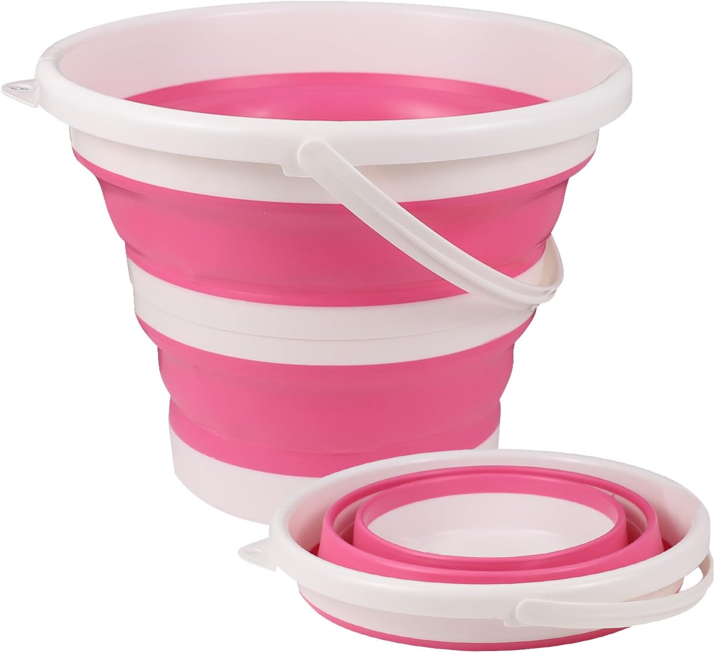 Hovom Car Collapsible Bucket, 10L 2.6 Gallon Foldable Car Wash Bucket, Portable Plastic Automotive Cleaning Buckets Space Saving for Indoor Outdoor Household Garden Camping Fishing (Pink)