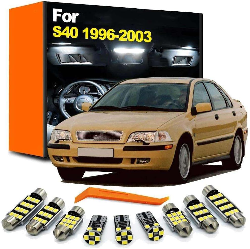 11Pcs LED Interior Indoor Reading Luggage Glove Box Light Kit, for Volvo S40 1996 1997 1998 1999 2000 2001 2002 2003