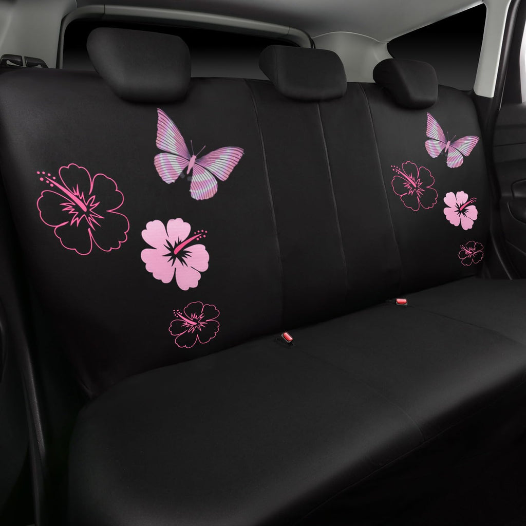car pass universal cloth butterfly car seat covers, front angle view