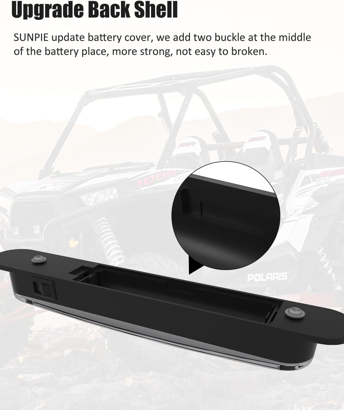 SUNPIE UTV Dome Light Battery Powered for ATV Boat Polaris Can am Pioneer/Talon Kawasaki Mule/Terxy Arctic Cat Golf Cart Off-Road SXS, 2 Pack Powersport Wireless SXS Interior LED Lights