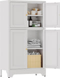 White Bathroom Floor Cabinet, Metal Storage Cabinet