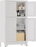 White Bathroom Floor Cabinet, Metal Storage Cabinet by MetalStorageCabient