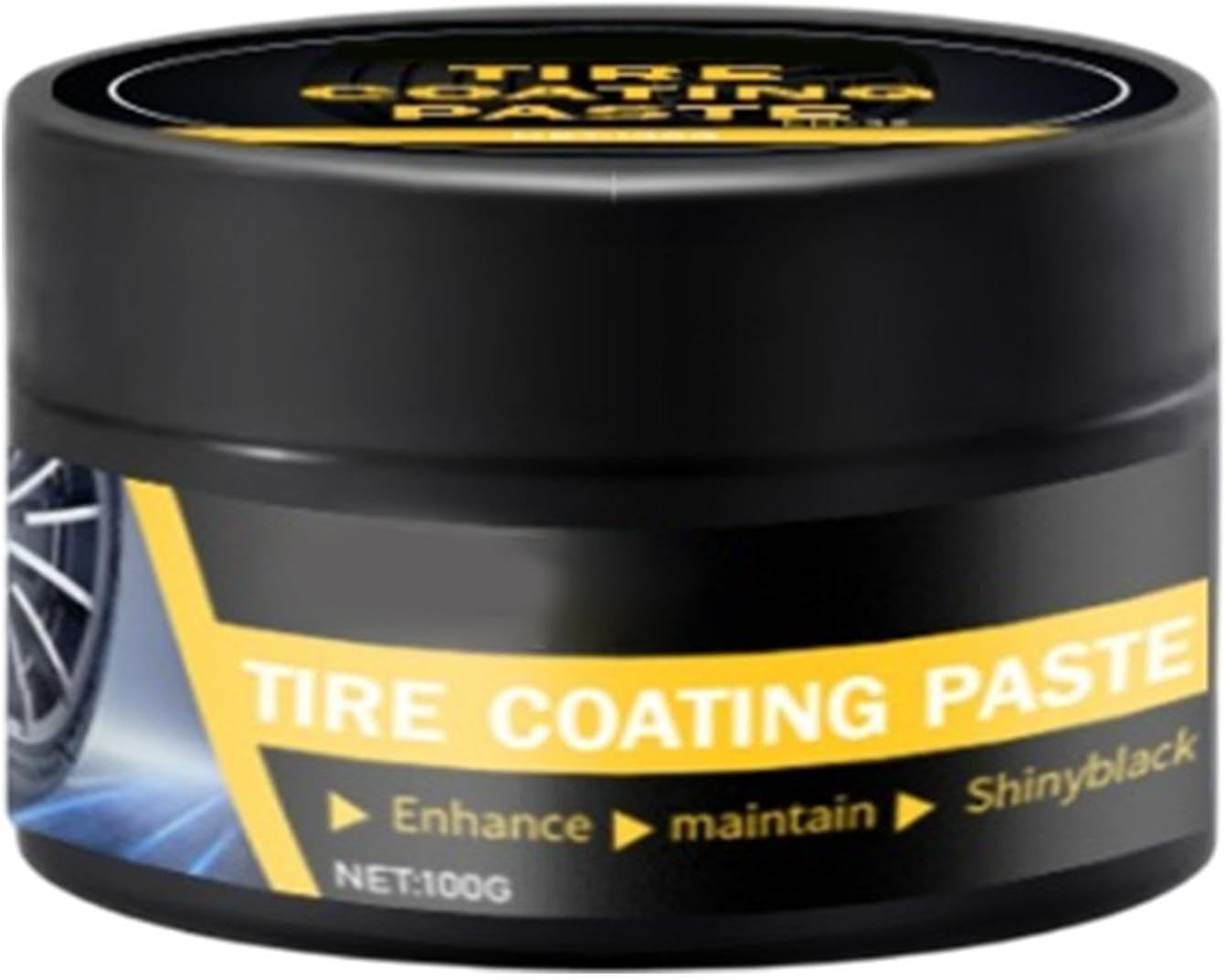 Tire Paste, Tyre Stain Remover,100g, Tire Shine Wax, High Gloss Long-Lasting Black Finish Waxing Polishing Paste For Automobile Maintenance Cleaning Refurbishing
