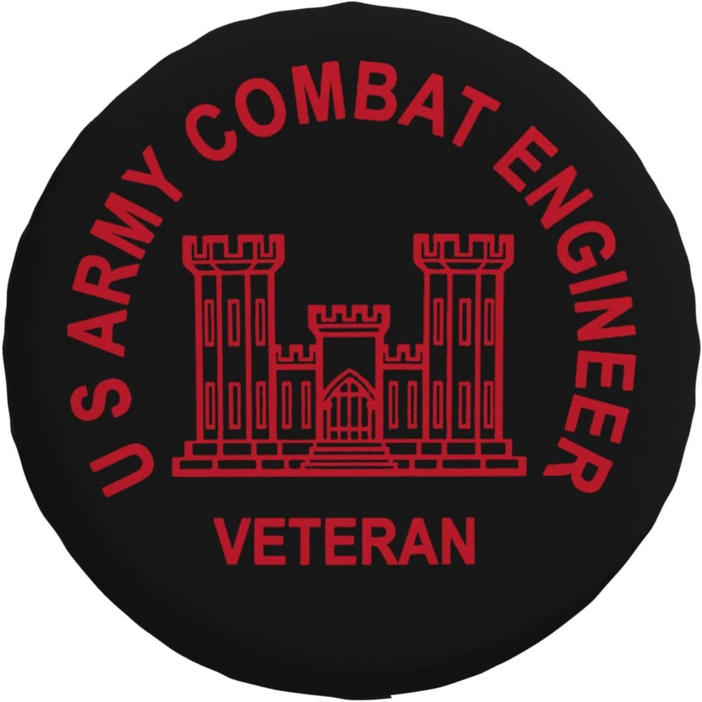 US Army Combat Engineer Veteran Spare tire Cover dust Proof tire Cover fits Trailers, RVs, SUVs and Many 14/15/16/17 inch Vehicles
