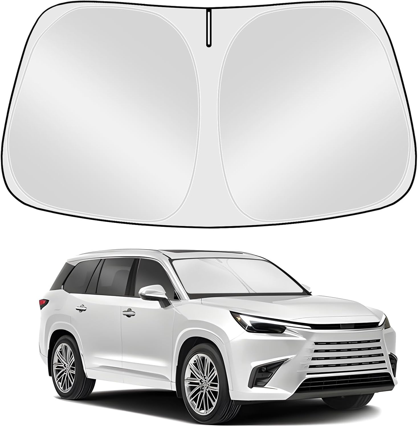 Front Windshield Sun Shade Custom Fit for 2024-2026 Lex-us TX TX350/500h/550h+, Block UV Rays Foldable Sunshade Sun Visor Accessories