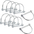 10 Pack 1/4x4 Inch Trailer Coupler Pin Set, Heavy Duty Locking Pin Secure Towing Pin Coupler Safety Pin Hitch Pin Wire Lock Pin for Trailers Lawn & Garden Equipment Farm Wagons (Silver)