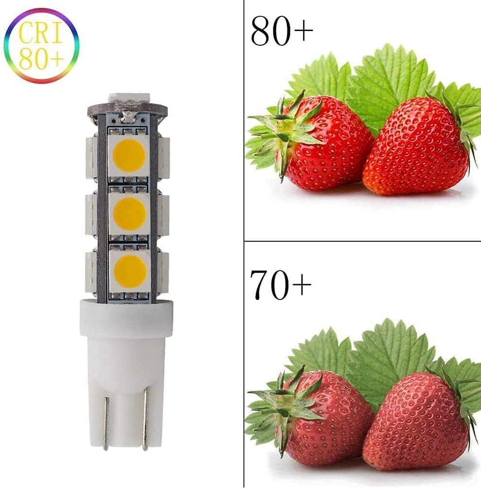GRV T10 C921 192 194 13-5050SMD Wedge LED Bulb Super Bright RV Boat Cabinet Dome Light DC12V Warm White 3000K Pack of 20