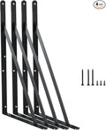 4 Pack L16 x H 10" Black Heavy Duty Shelf Brackets by MHMYDZ