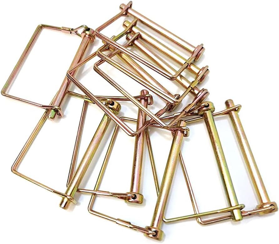 10 Pcs Trailer Coupler Pin 1/4 inch Diameter 4inch Long, Heavy-Duty PTO Shaft Locking Pin Set,Trailer Hitch Locking Pin, Lawn Mower Hitch Pin Quick Release Wire Lock Pin