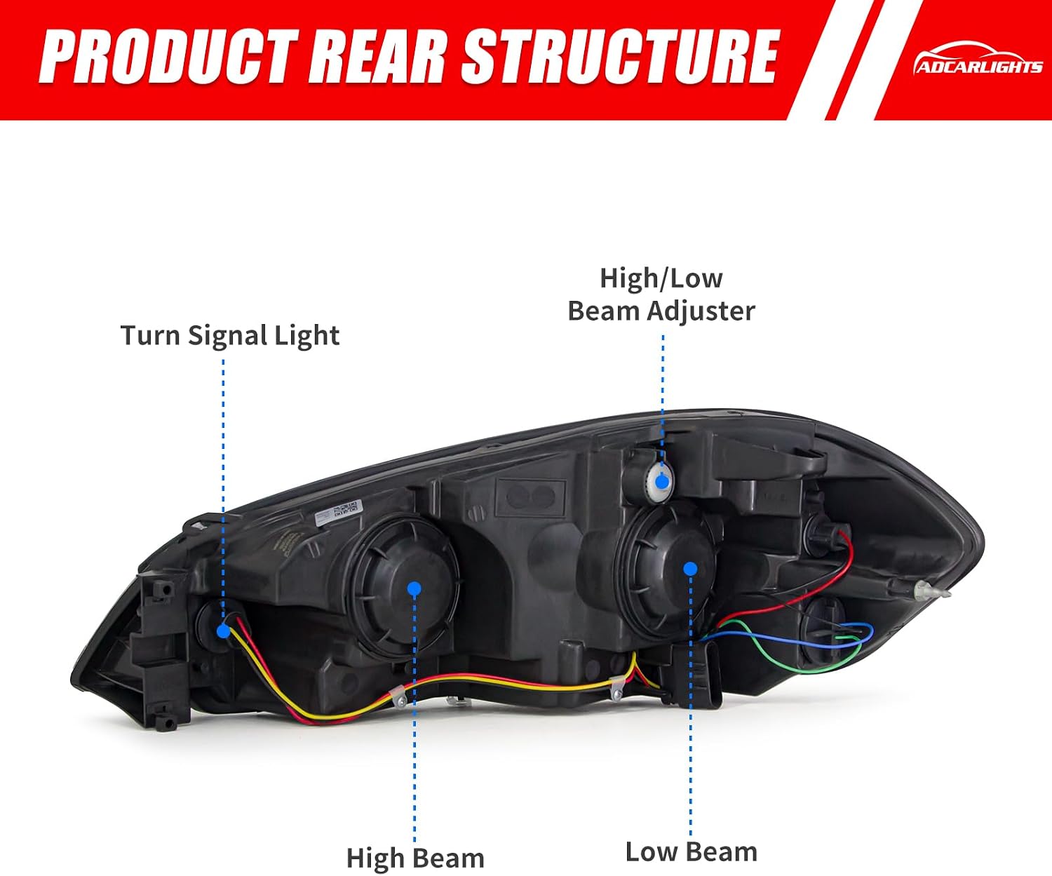 for 2006-2013 Chevy Impala 2006-2007 Chevy Monte Carlo Headlight Assembly Compatible with 2014-2016 Chevy Impala Limited Headlamp Chrome Housing Amber Reflector Replacement Pairs Bulbs Not Included
