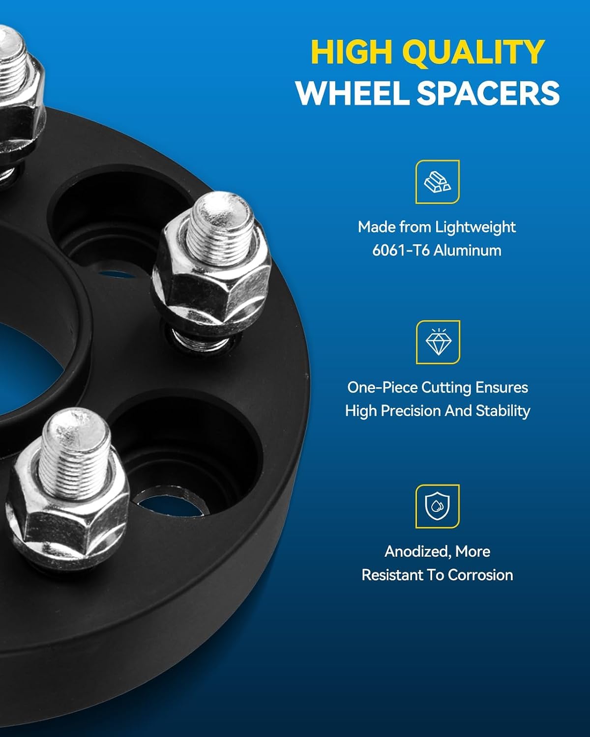 PHILTOP 5x4.5 Wheel Spacers 15mm,5x114.3mm Hub-Centric Spacer with 64.1mm Hub Bore M12x1.5 Studs fit for CR-V,Accord,Civic,HR-V,RDX,Pilot,Odyssey,MDX,TL,Element,TSX,TLX,Black,4 Pcs