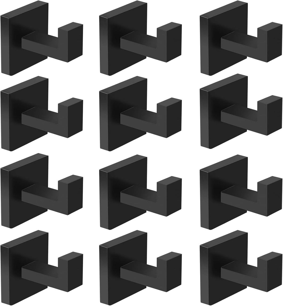 ibosins 12-pack bathroom towel hooks black hand towel, main product view