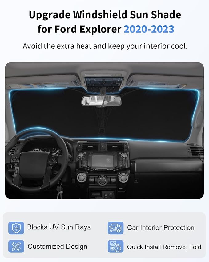 Windshield Sun Shade Sunshade for Explorer Front Windows Cover Fit for - Image 3
