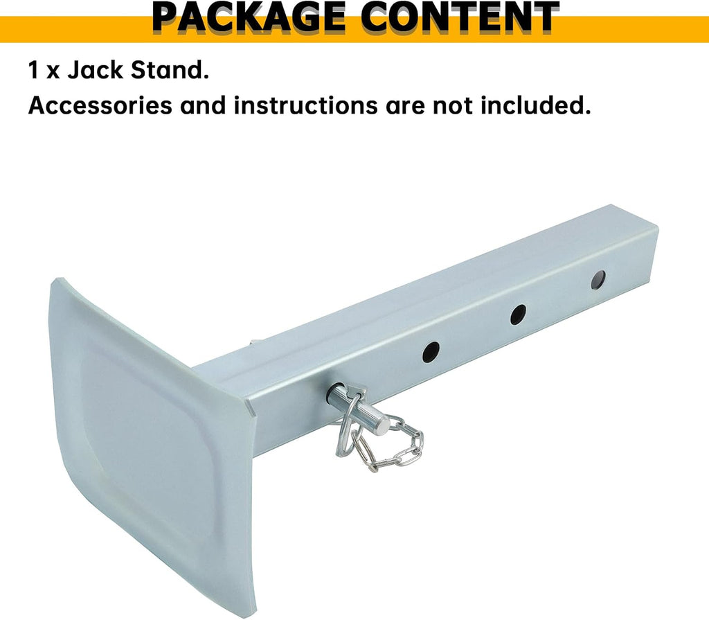 KUAFU Adjustable Jack Stand Compatible with Square Jacks with 2.0 inches Square Tube 8000lbs Trailer Jack Drop Legs W/5 Mounting Holes Silvery Steel Heavy Duty