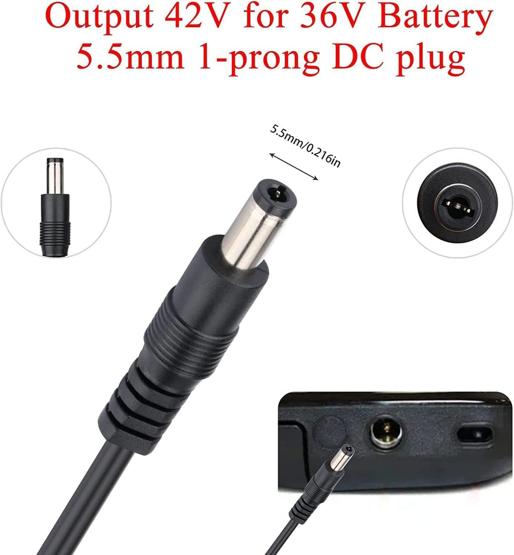 [Verified Fit] 42V Charger for isinwheel S9 Pro S9 Max U1 M10, iScooter i9/i9 Pro/ i8/i8L/1S, GoTrax G3 G4, GXL V2, Apex XL, Glider, Rival, XR Elite & Nova Pro, Glide Pro, SRX Pro, Infinity Pro(36V)