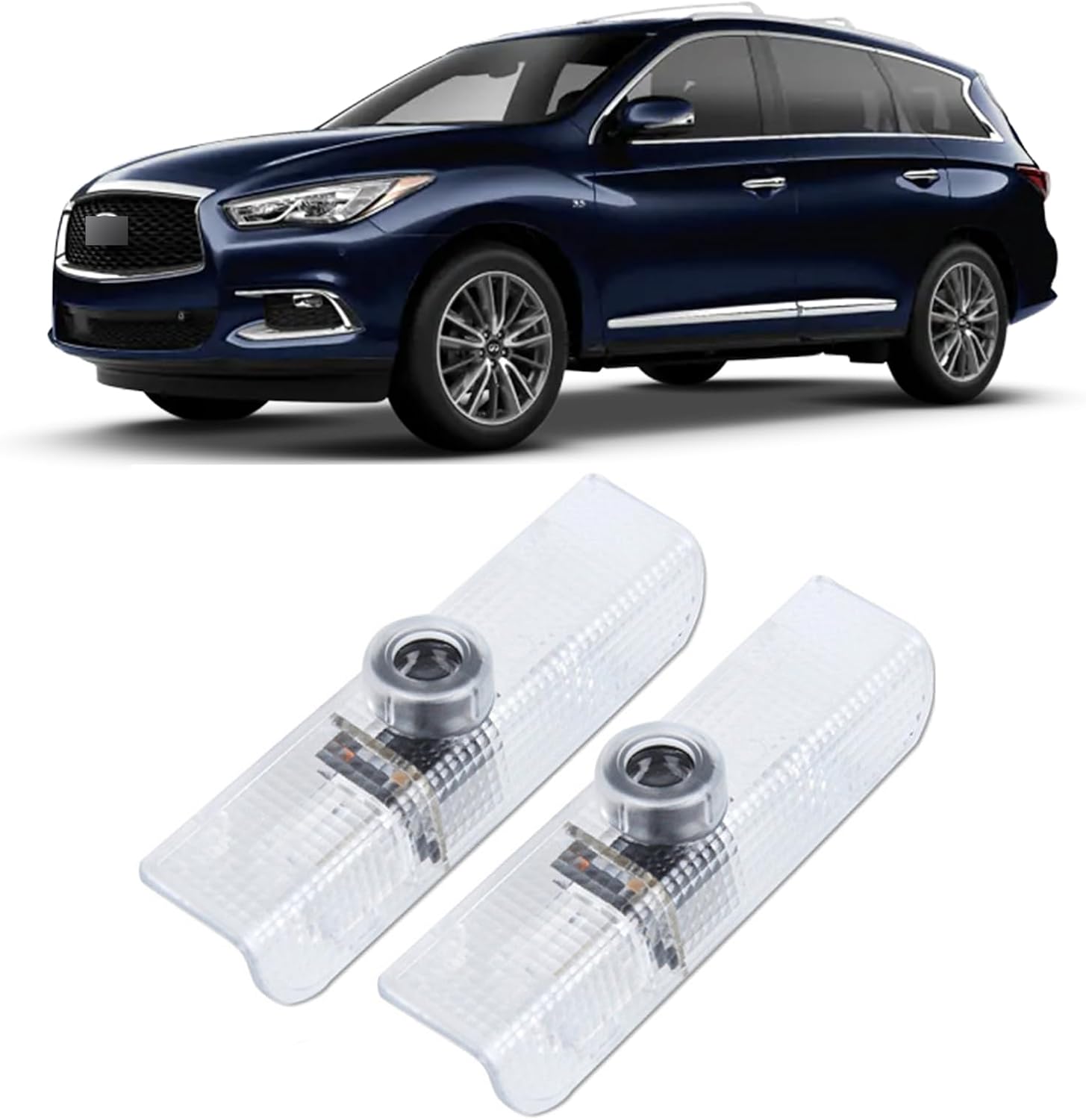 Never Fade Car LED Door Lights Projector Courtesy Welcome Light Ghost Shadow Light Logo Compatible with QX56 2004-2010 QX60 2014-2017 JX35 2013-2017 Puddle Light Accessories