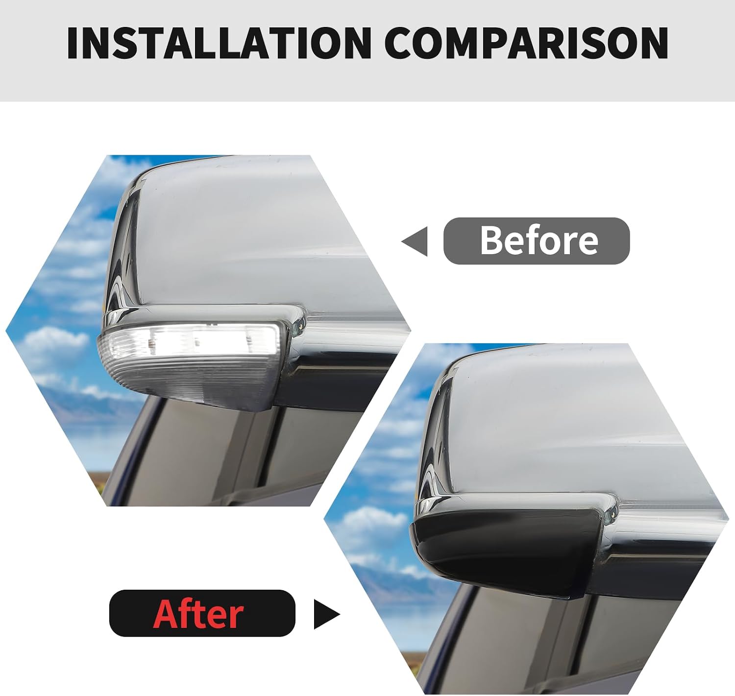 RT-TCZ Smoked Black Rearview Mirror Turn Signal Light Cover Trim Decoration Exterior Accessories for Dodge Ram 2011-2017