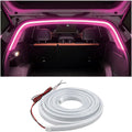 Car Trunk LED Light Strip, 157.5" Flexible Embedded Silicone Vehicle Interior Cargo Area Ambient Lighting, Automotive Trunk LED Light Strip Decor, Universal for SUV Van Truck (Pink Purple)