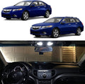 2009-2014 Acura TSX Interior White LED Kit + License Plate (Complete 15PC Light Bulb Set) Sedan & Wagon -2010, 2011, 2012, 2013