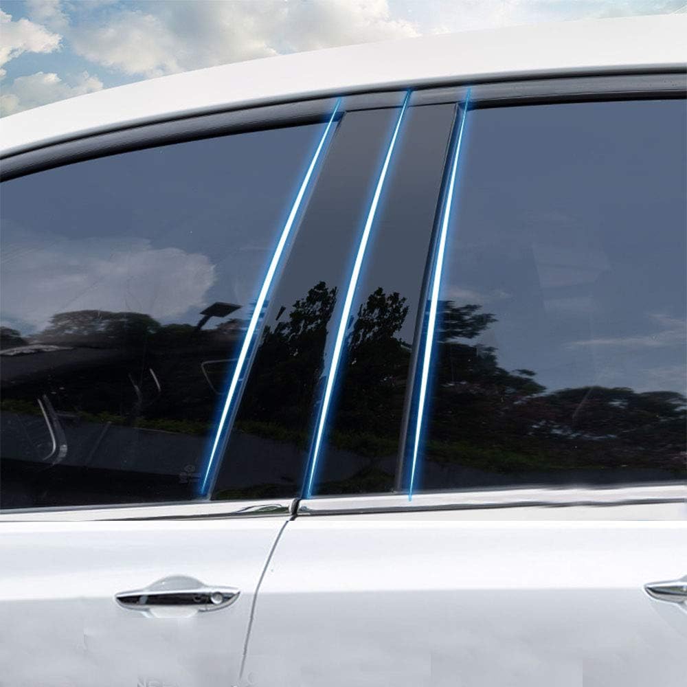 Automobile Door Window Pillar Post Trim B Pillar Molding Trim Fit for Jeep Cherokee 2014-2022 6Pcs