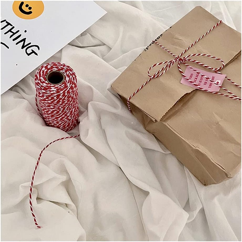 Twine String,656 Feet Bakers Twine Rope Craft Making Knitting Macrame Rope DIY Wedding Decor Supply Christmas Wrapping Butchers String Rope (Red White+Green White)