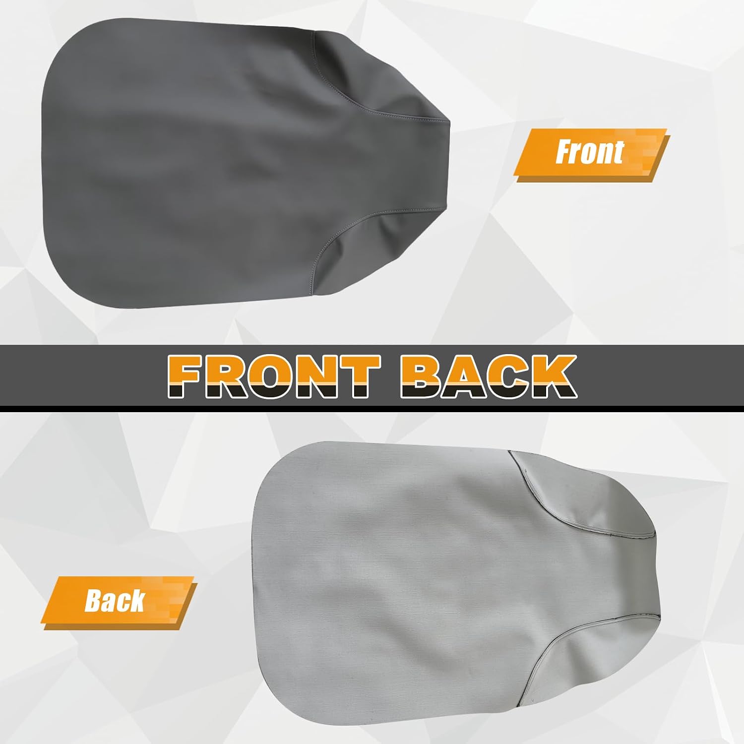Seat Cover Replacement for 1988-2011 Kawasaki Bayou 220 250, Heavy Duty Leather ATV Seat Cover Replacement, Charcoal