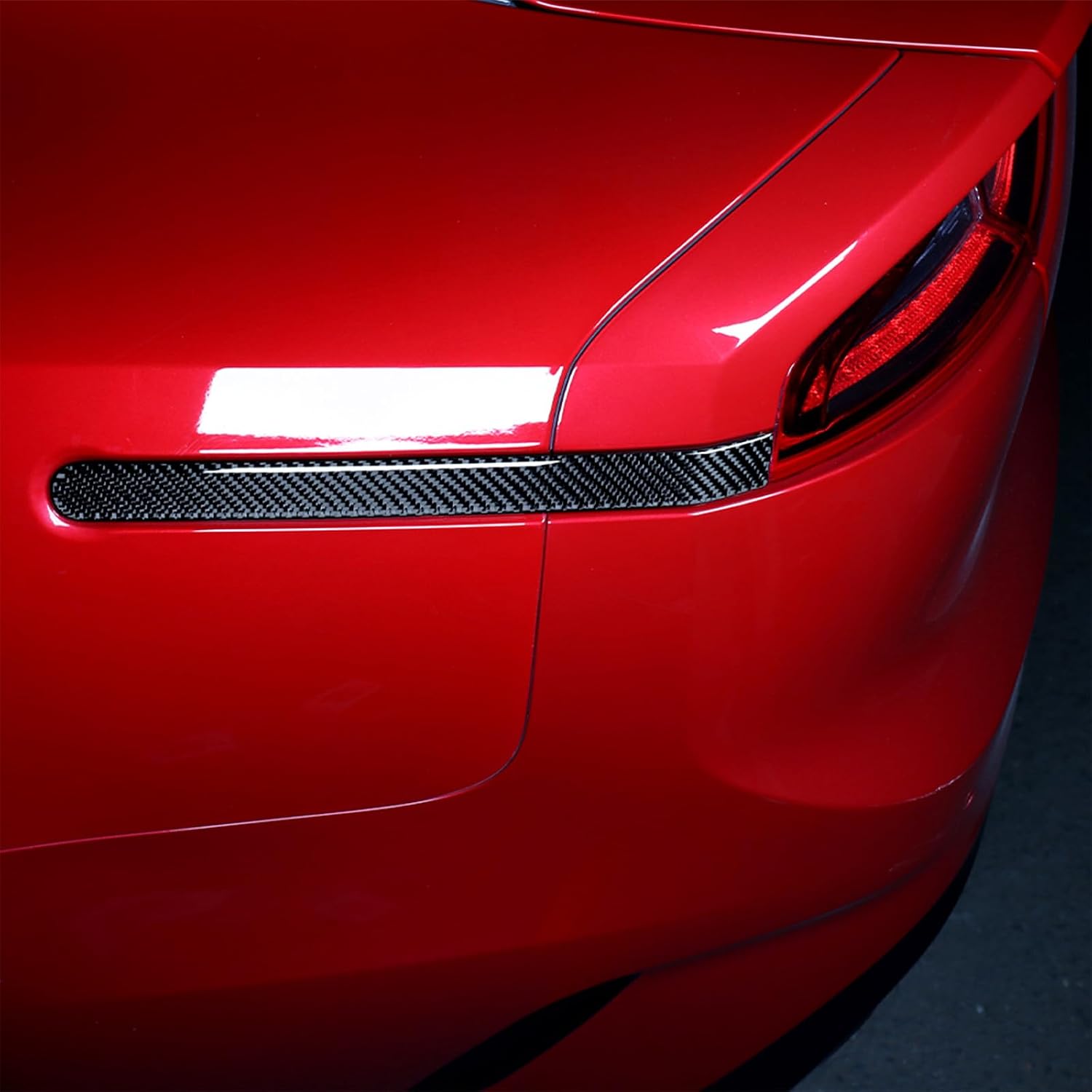 2PCS Real Carbon Fiber Tail Light Trim Covers Compatible with Kia Stinger 2018-2023 Accessories