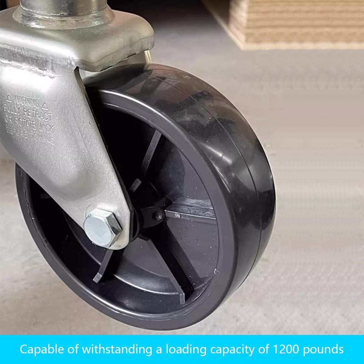 Trailer Jack Caster Wheel, 6 Inch Trailer Tongue Jack Wheel with 1200LB Load Capacity, Utility Replacement Parts Accessories, Suitable for Hitch Camper RV