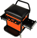 A A IN Rolling Tool Chest Creeper Seat with 4 Pieces 2-1/2" Swivel Casters,Padded Creeper Seat with Extra Storage,Tool Box Chair, 300 pounds Capacity Mechanics Chair with Drawers
