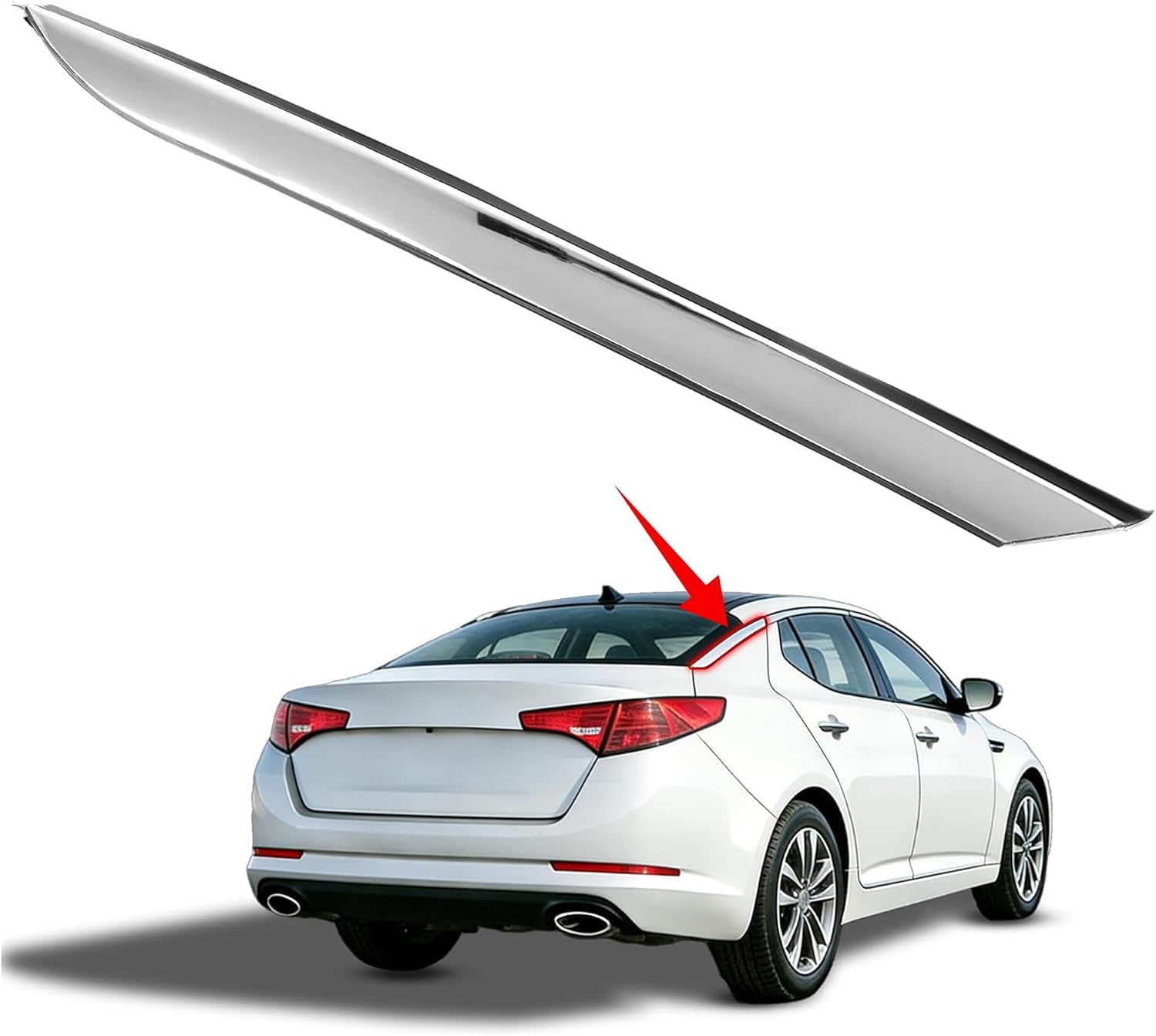 Rear Right Pillar Molding Compatible with 2011-2016 Kia Optima Replace for 878602T000 Driver Body Pillar Posts Trim Cover Plastic+Stainless Steel