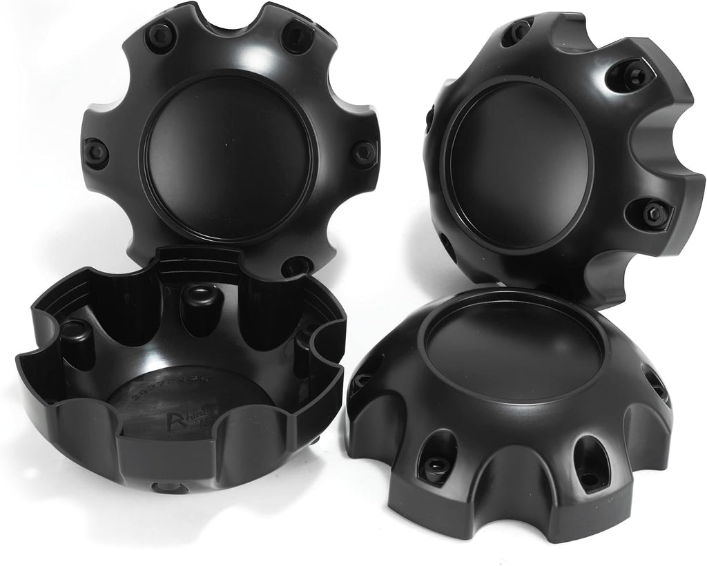 4 Pack 134 mm / 5.28 in Black Wheel Center Caps 6 Lug Kit for Ultra Motorsports, 48 mm / 1.89 in Height Hub Caps, Snap-in Replaces 89-9765 ABS-Plastic Rim Covers