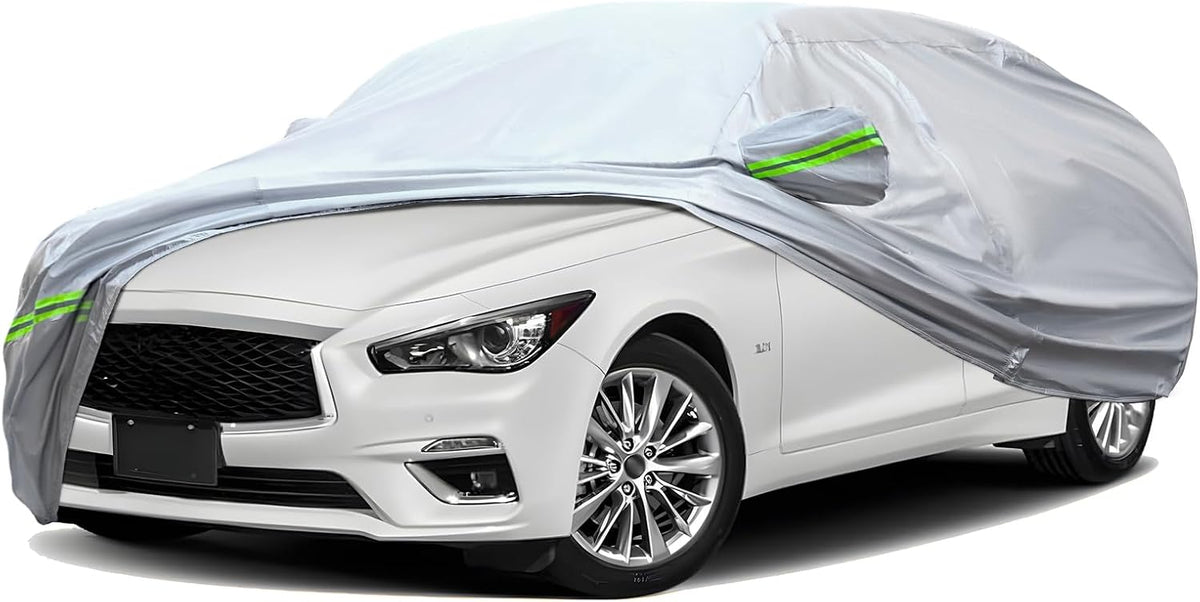 TUCAREST 6-Layers Premium Full Car Cover Hard Shell Zipper Design Waterproof