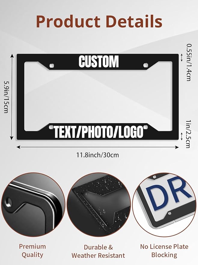 Custom License Plate Frame – Personalized License Plate Holder - Image 3