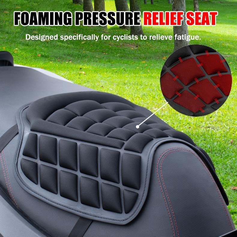 Motorcycle Seat Cushion for Yamaha XT 1200 Z Super Tenere XT1200Z XT1200ZE, Gel Seat Pad with Breathable Cover, Long Distance Riding Comfort Vibration Reduction