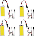 YM E-Bright Led Dome Light Auto Car Reading Led Panel Dome Light Interior with T10 BA9S Festoon Adapters COB 36SMD White (Pack of 4)