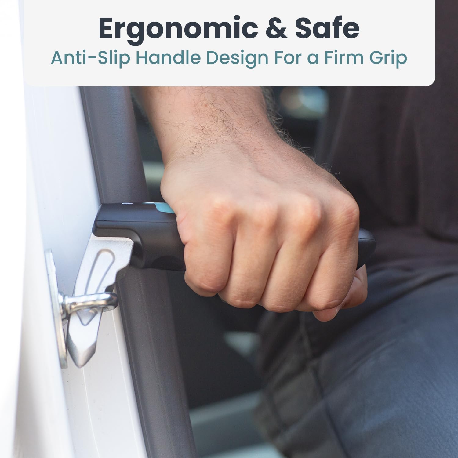 PELEGON Car Door Handle for Elderly (2 Pack) Car Cane Assist Handle with Anti-Slip Grip, Steel Hook for Secure Latch Fit, Supports Up to 300 lbs, Easy Tool-Free Use