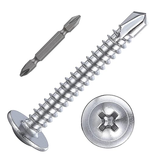 Wensilon #10×1-1/4”for Sheet Metal Self-Tapping Screws 410 Stainless Steel by Wensilon
