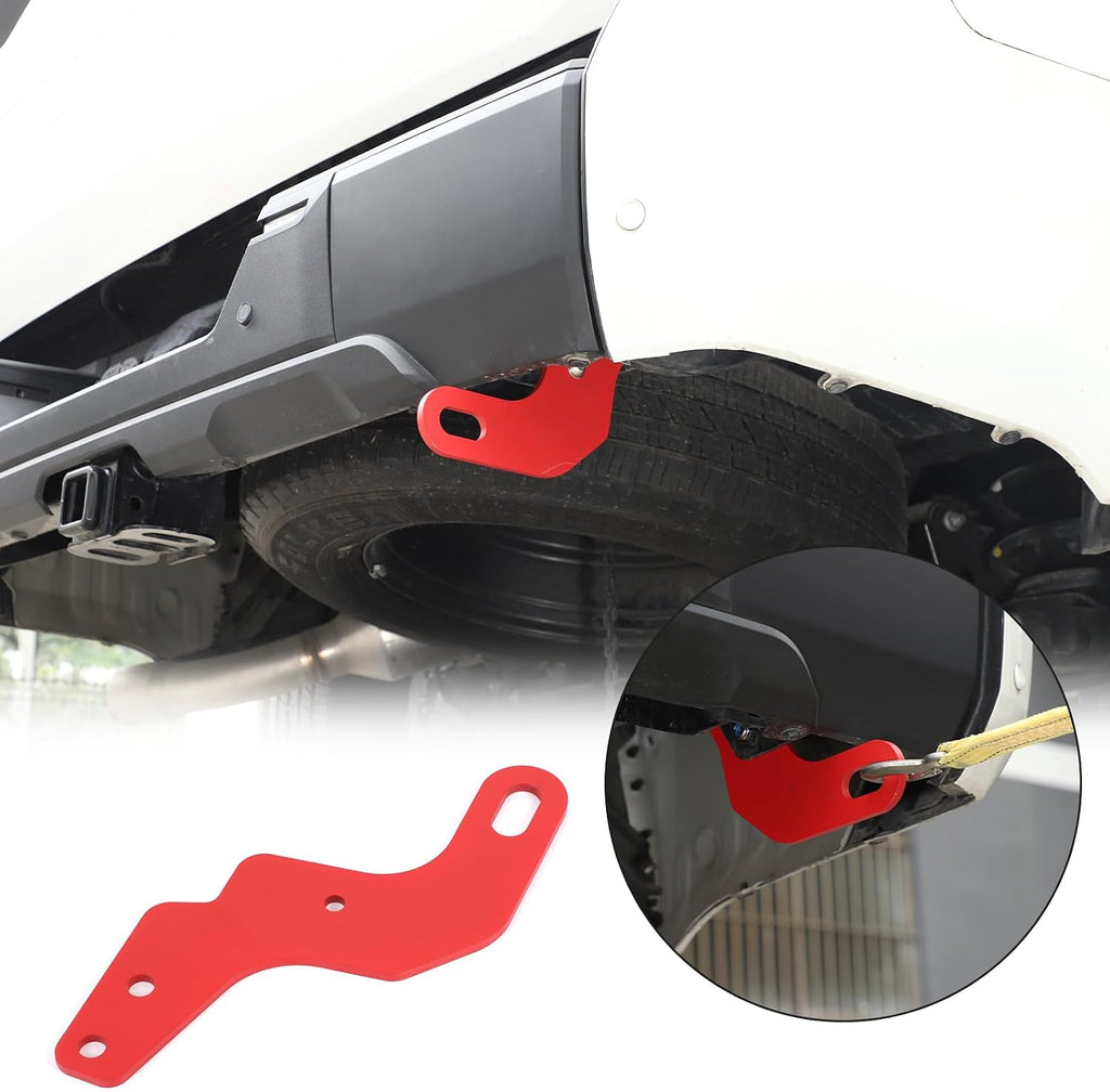 Car Tow Hook Tow Hitch Compatible with Toyot@ Tundra 2022-2026，Carbon Steel Rear Bumper Tow Hitch Recovery Point Tow Hook Receiver Tow Point Kit Accessories 1PCS(Red)