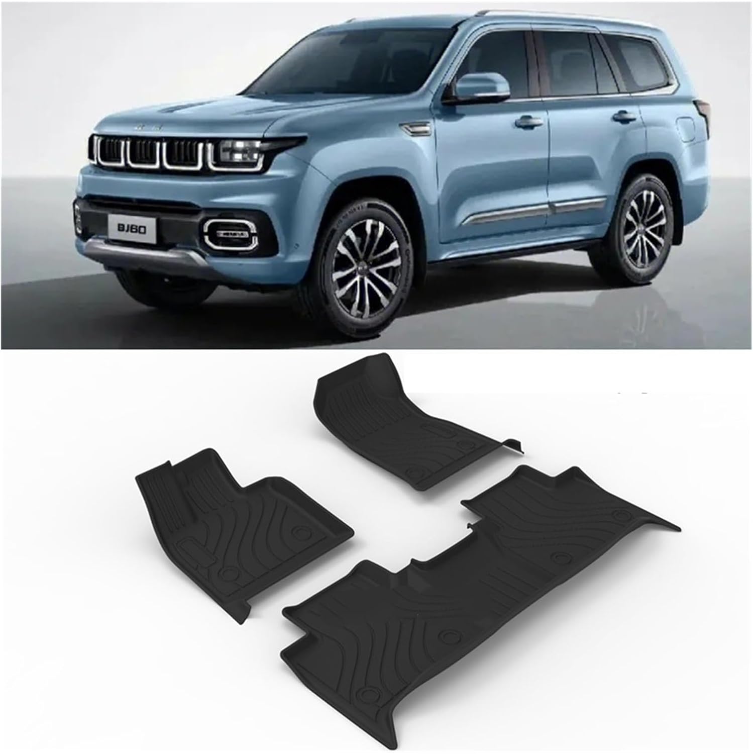 Use Compatible with Beijing BAIC BJ60 Car Carpet Full Set Trim to AllWeather Waterproof Pad(BJ60 All MATS)