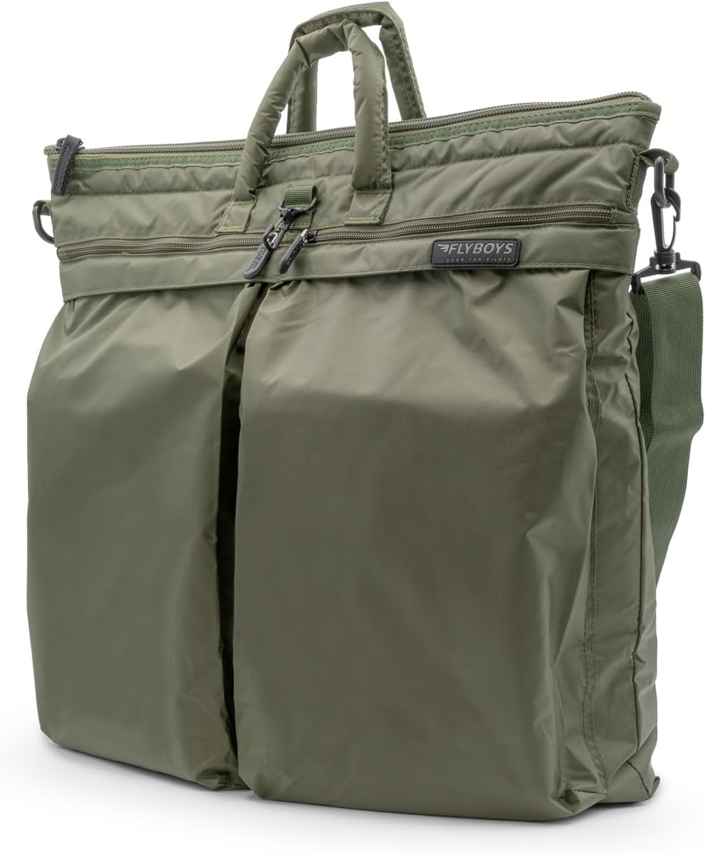 FlyBoys - Jumbo Helmet Bag - Ultra-Durable - Maximum Protection - Shock Absorption - Water Resistant - 7 Storage Pockets - Padded Handles - FOD Prevention - Green