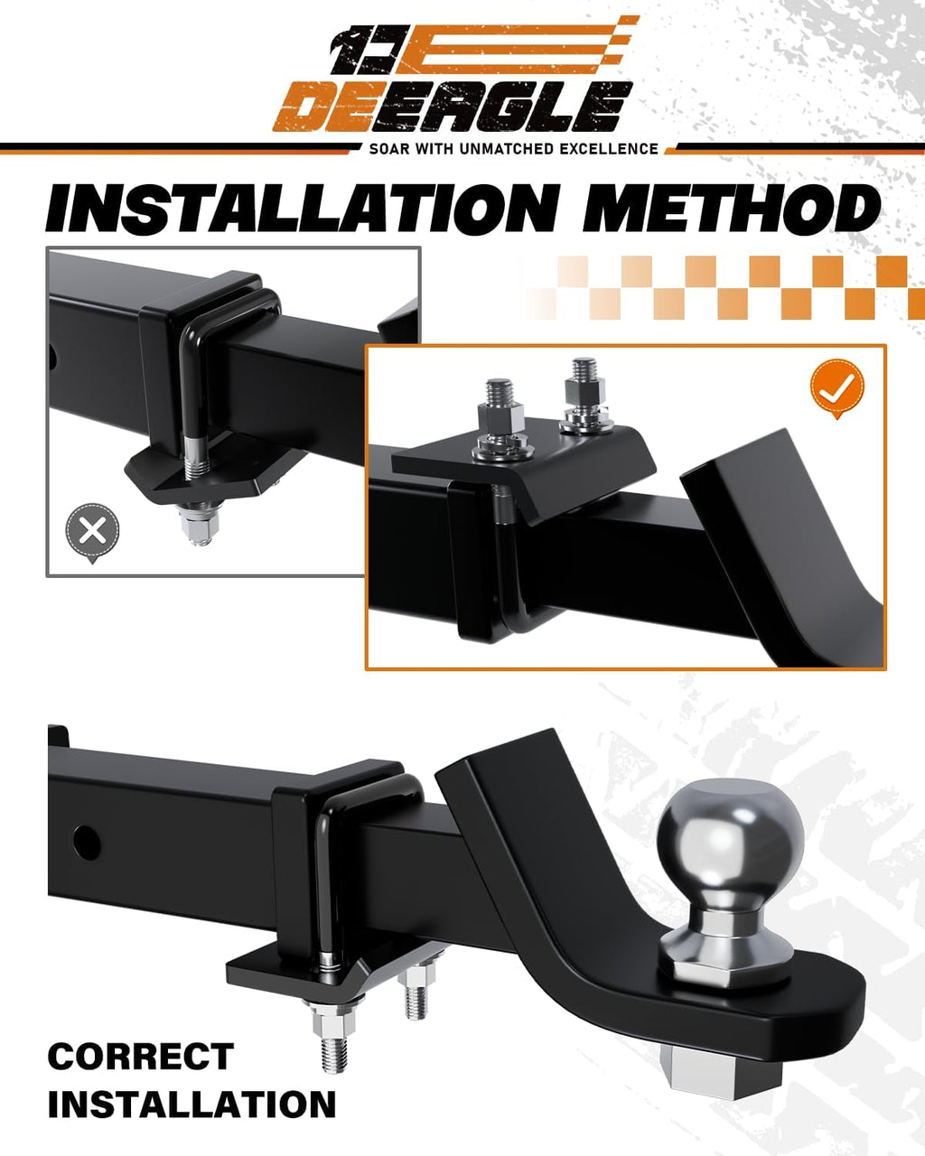 DEEAGLE Hitch Tightener Anti Rattle Stabilizer for 1.25" to 2" Trailer Hitches Reduce Movement On Hitch Mount Cargo Carrier Bike Rack Boat, RV Trailer Accessories