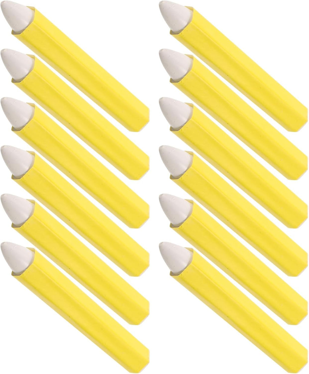 Cabilock 12pcs Yellow Tire Paint Marker Pens for Auto Repair and Car Wash Operations, Waterproof Wax Crayons with Smooth Marking and Anti-slip Barrel for Sturdy Tire Marking